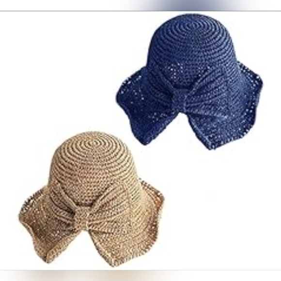 Bundle-Summer Sombrero -Straw Crochet Sun or Beach Hat, Handmade Vintage main image 12